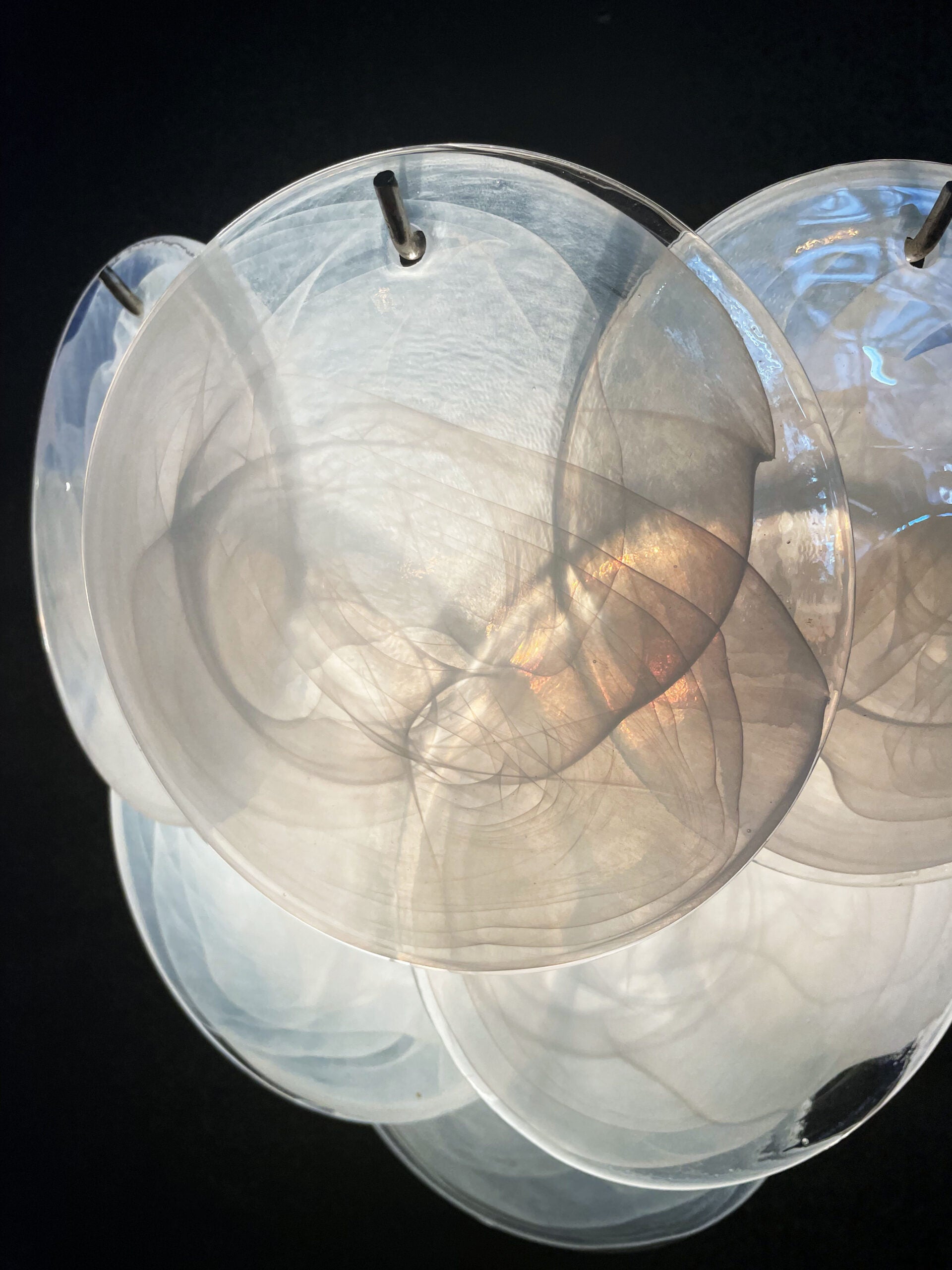 Murano Vegglampe – 10 Alabaster Hvite Diskglass – 2 stk – detalj 5 – Murano Classics