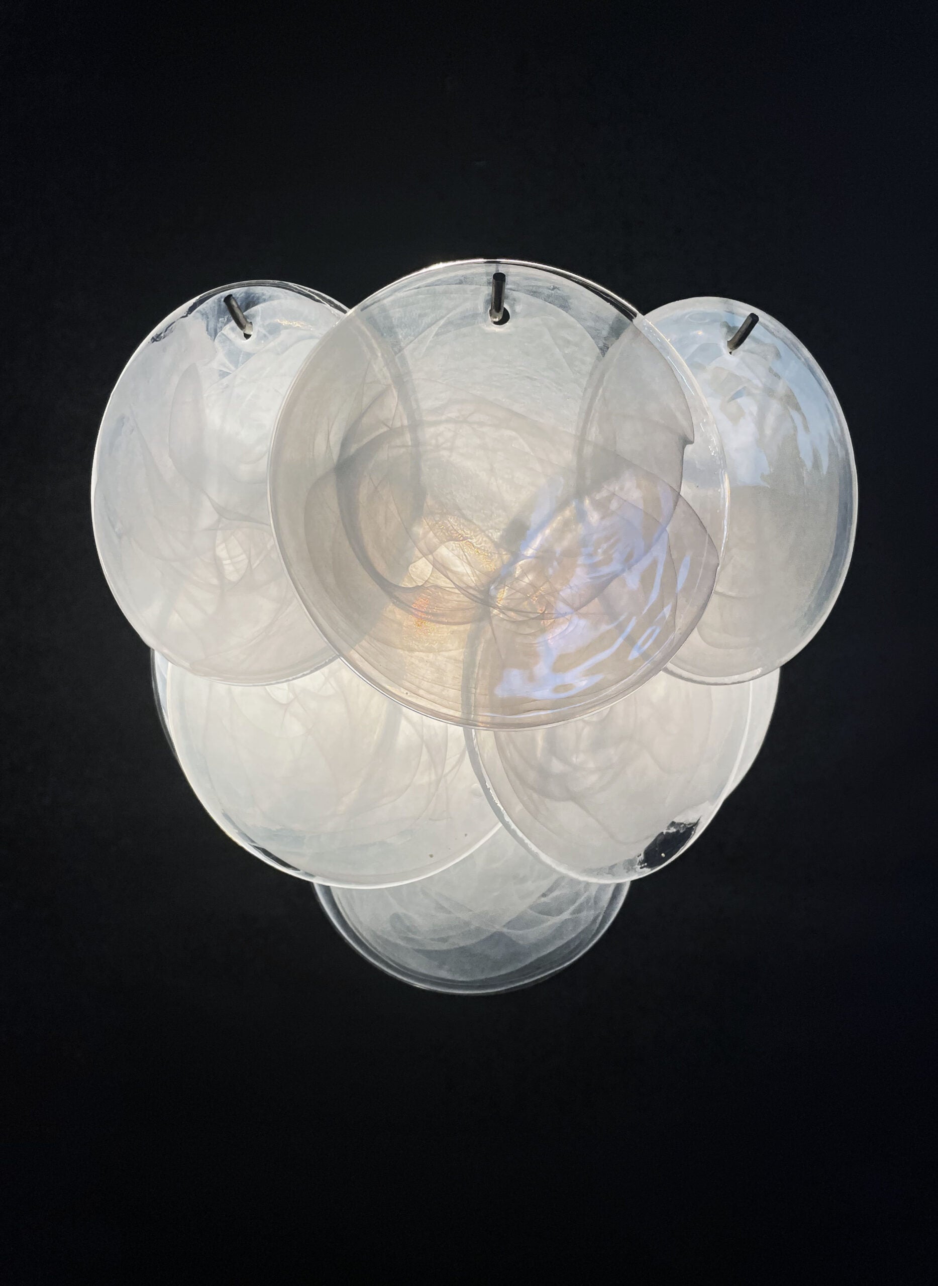 Murano Vegglampe – 10 Alabaster Hvite Diskglass – 2 stk – detalj 1 – Murano Classics