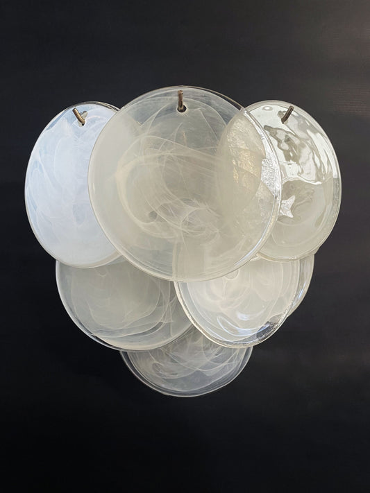 Murano Vegglampe | 10 Alabaster Hvite Diskglass | 1 par