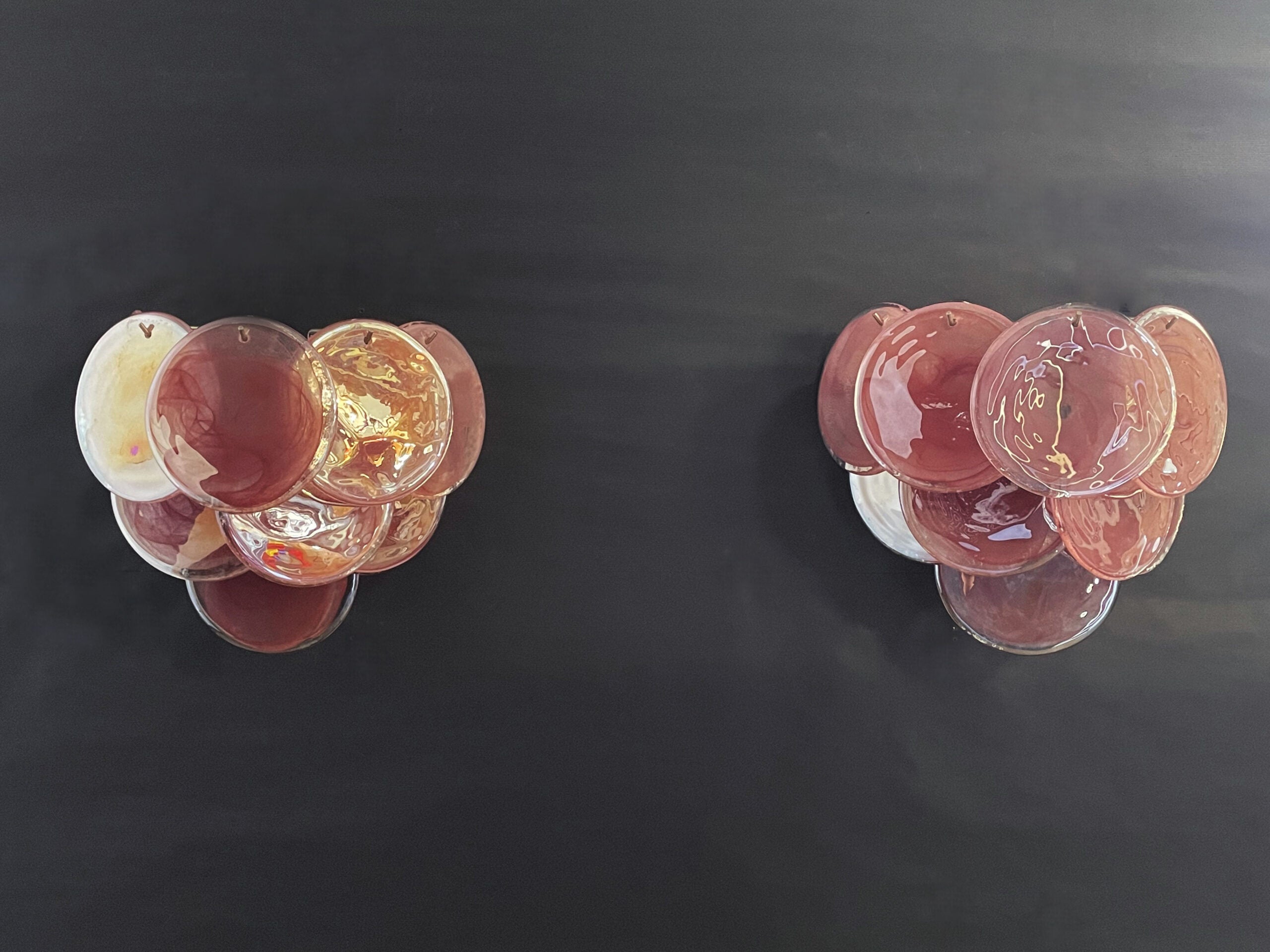 Murano Vegglampe – 10 Alabaster Rosa Diskglass – 2 stk – detalj 2 – Murano Classics