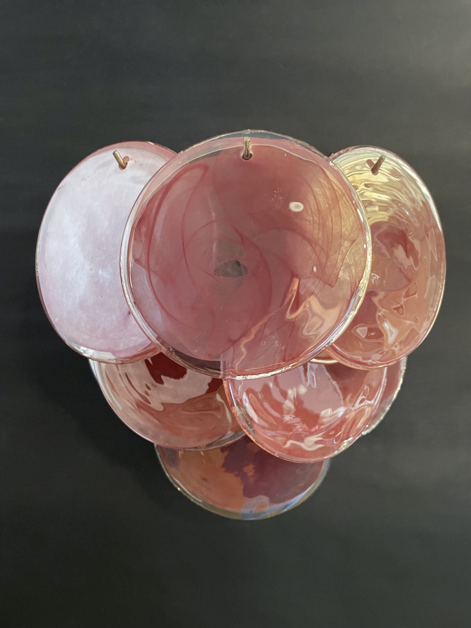 Murano Vegglampe – 10 Alabaster Rosa Diskglass – 2 stk – Murano Classics