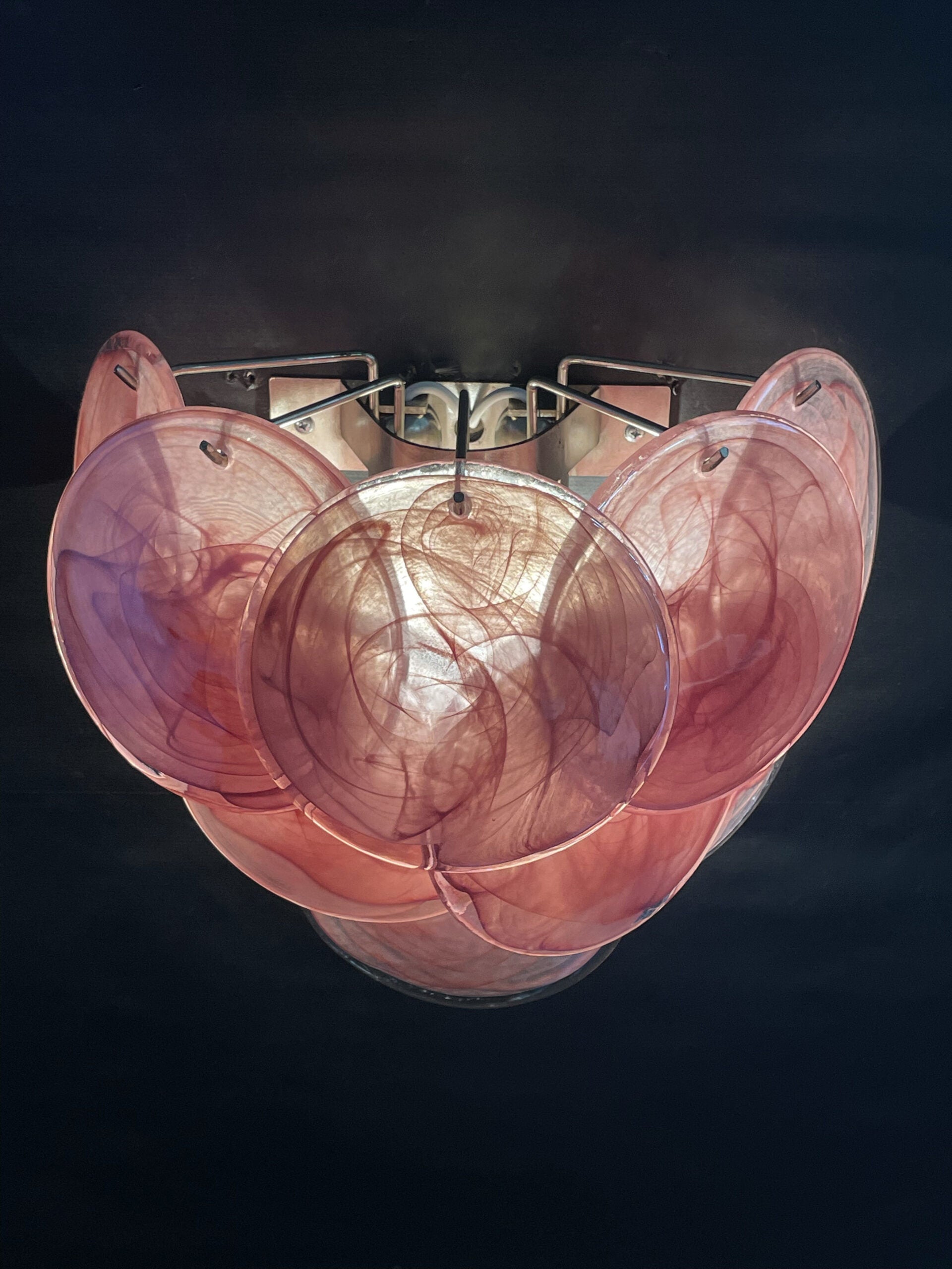 Murano Vegglampe – 10 Alabaster Rosa Diskglass – 2 stk – detalj 9 – Murano Classics