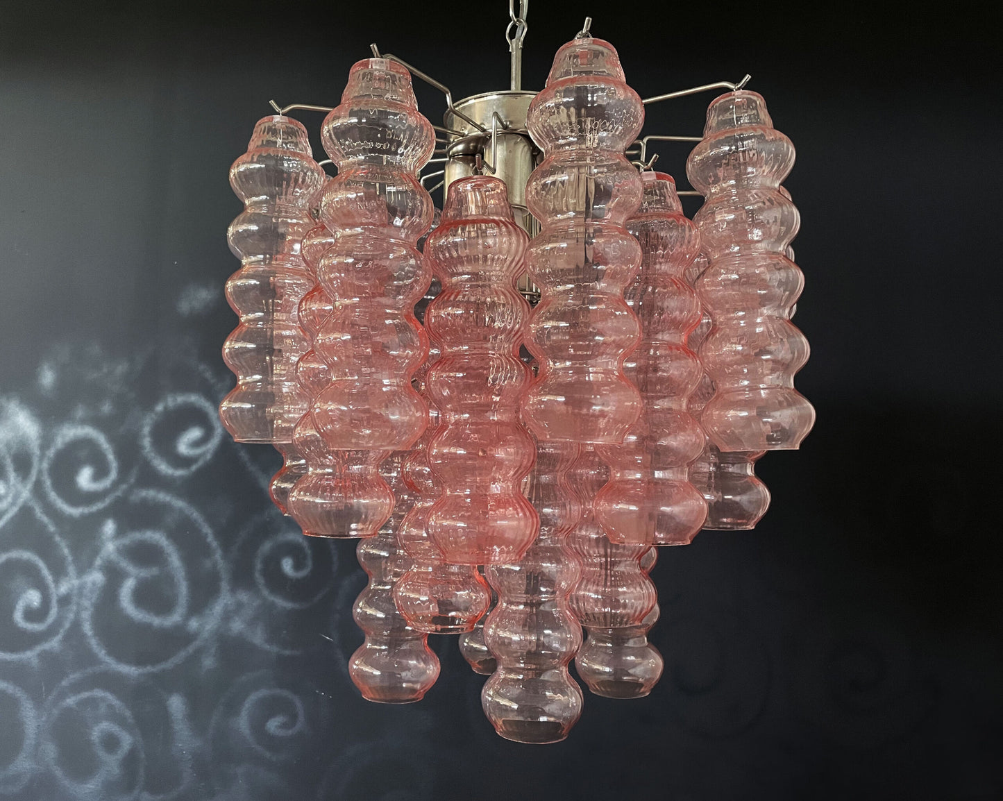 Murano Chandelier | 26 Pink Glass Tube