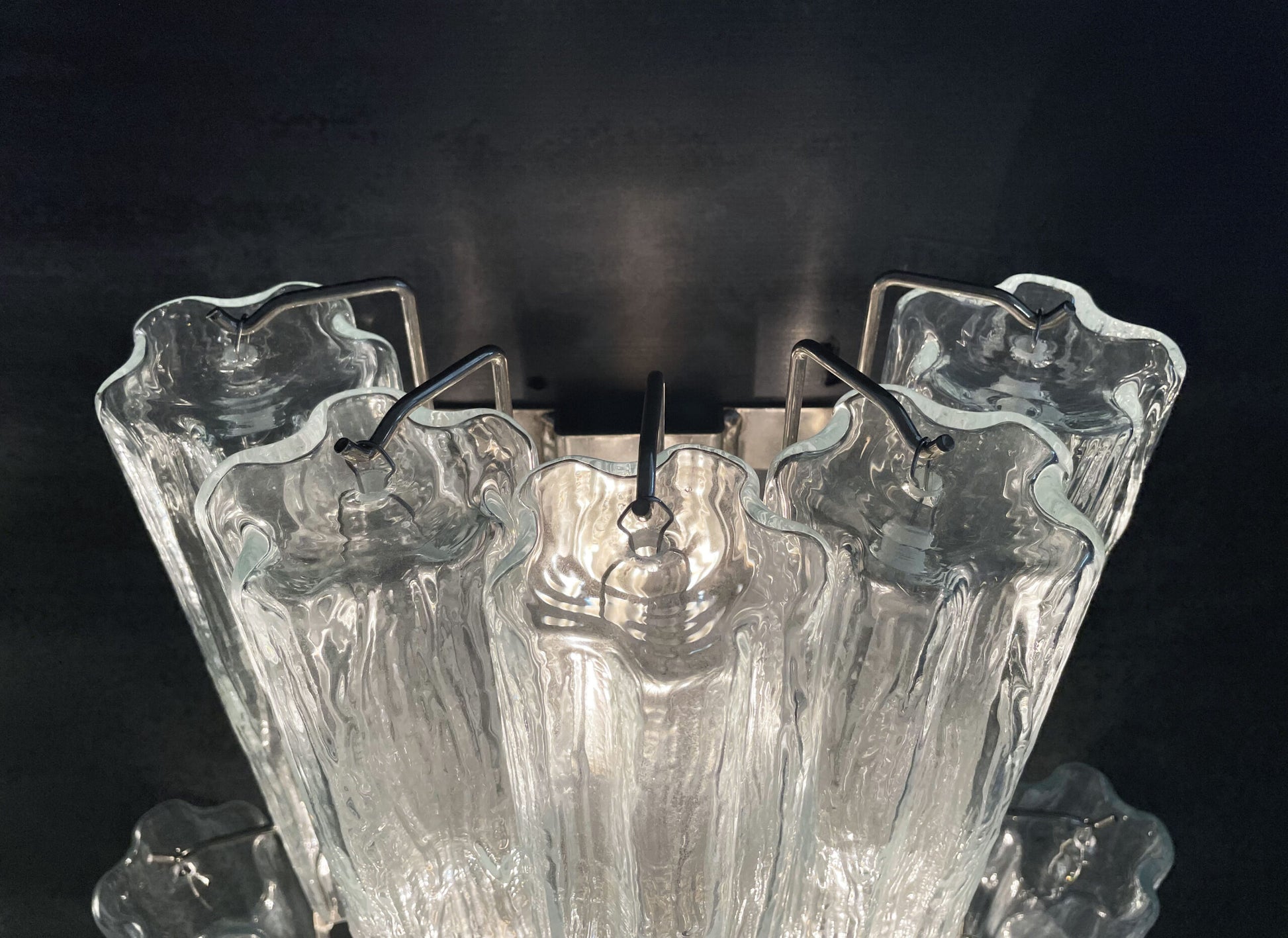 Murano Vegglampe | 18 Klare Prismeglass | 1 par