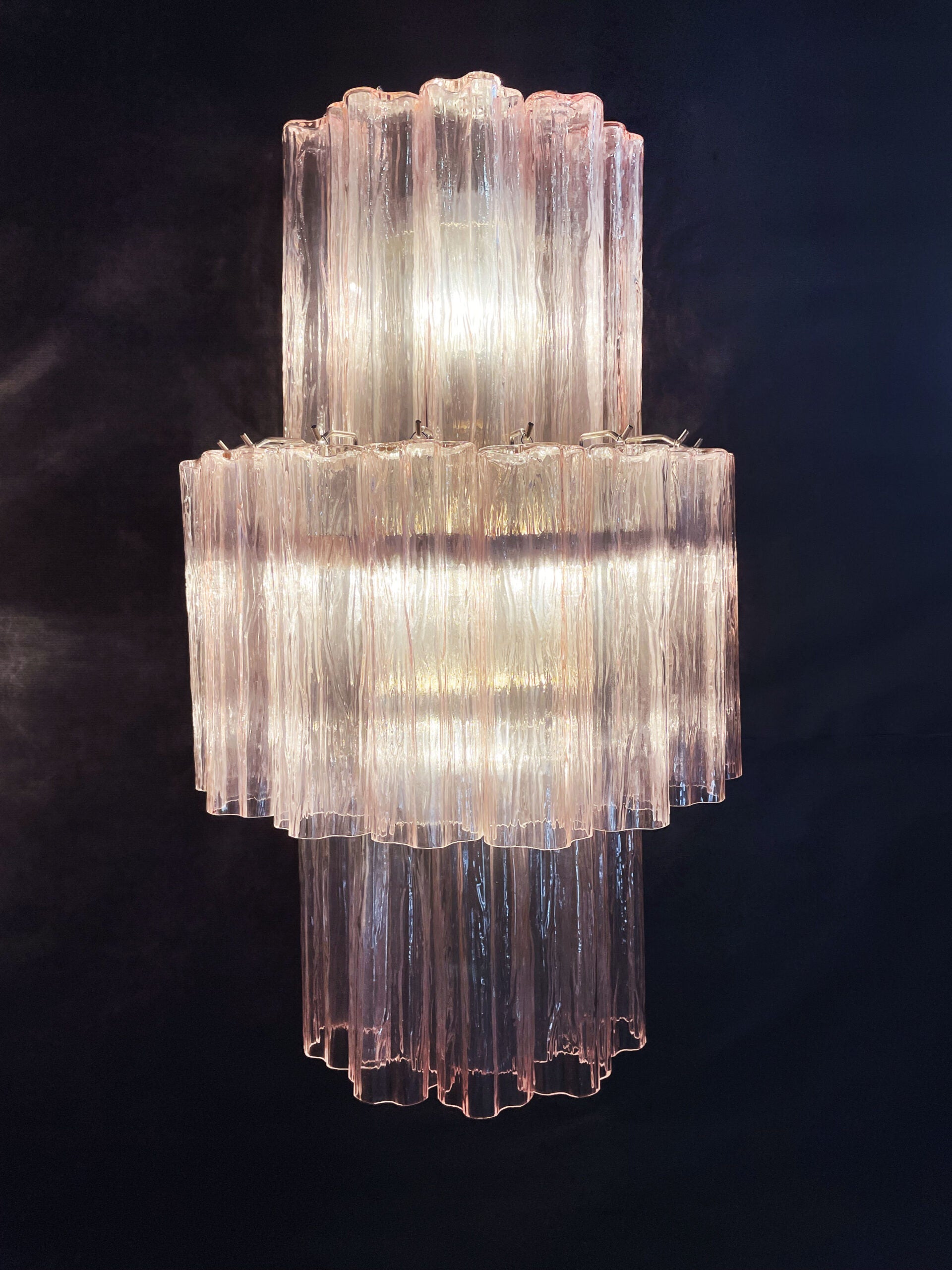 Murano Vegglampe – 18 Rosa Prismeglass – 2 stk – detalj 8 – Murano Classics