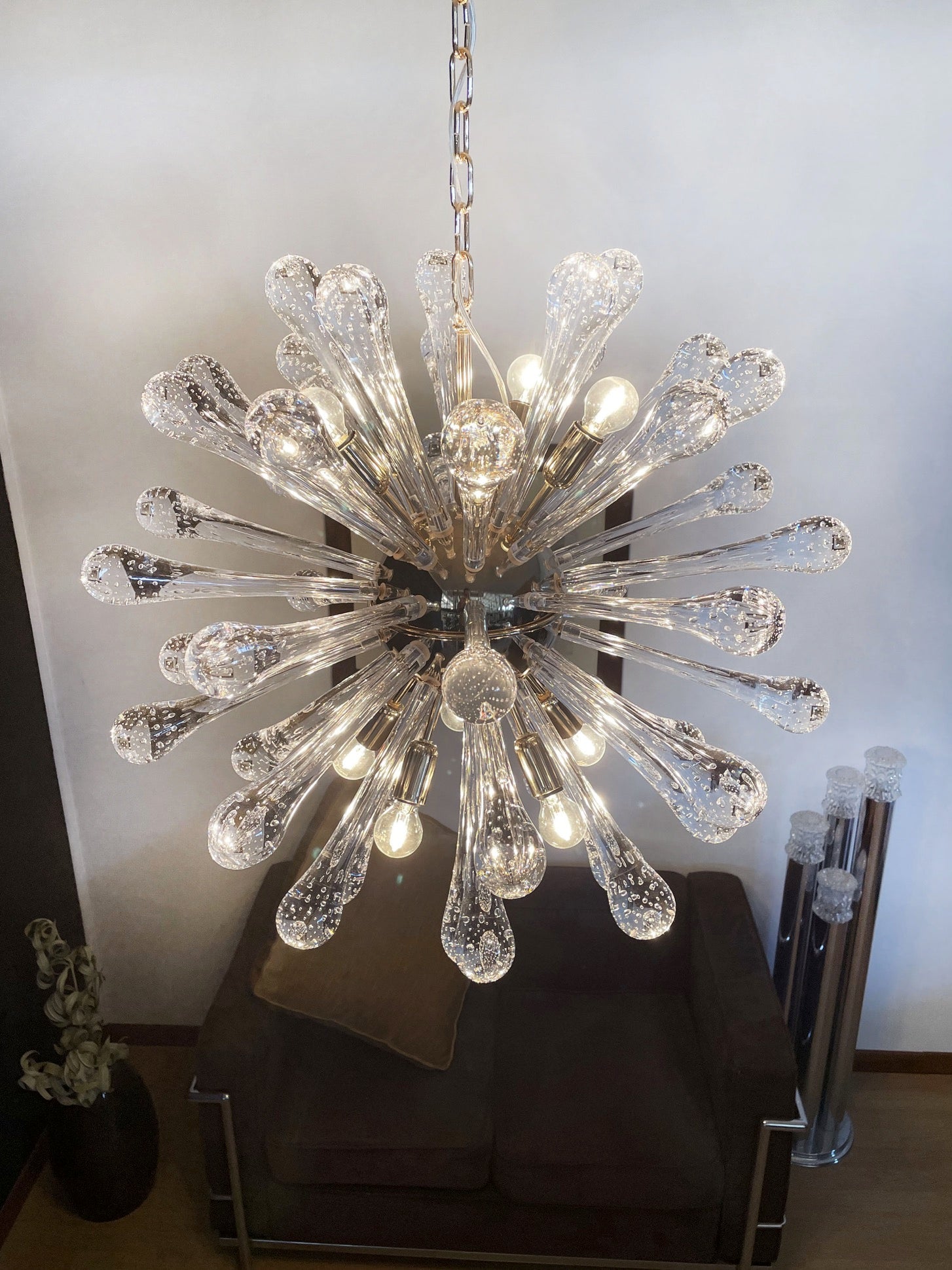 Murano Lysekrone – 50 Klare Sputnik – detalj 3 – Murano Classics