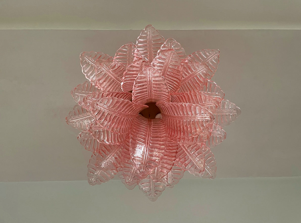 Murano Lysekrone – 32 Rosa Felciglass – detalj 1 – Murano Classics