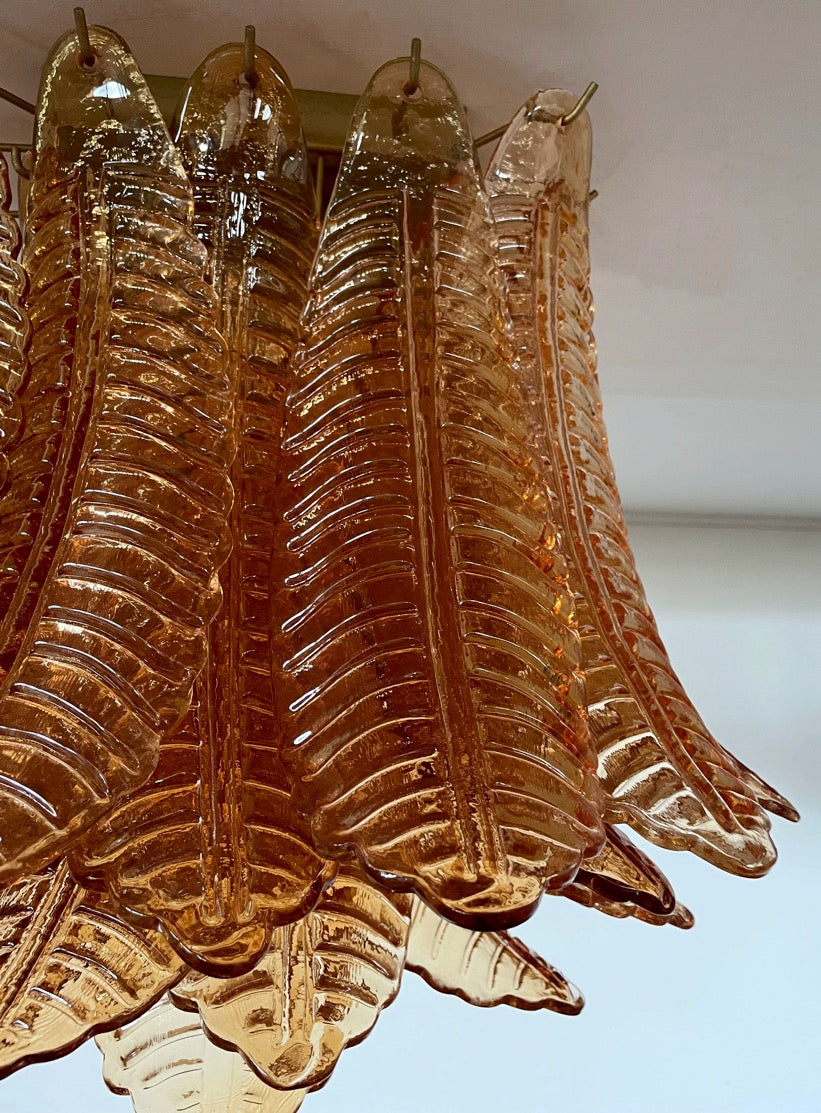 Murano Taklampe – 32 Gule Gull Felciglass – detalj 8 – Murano Classics