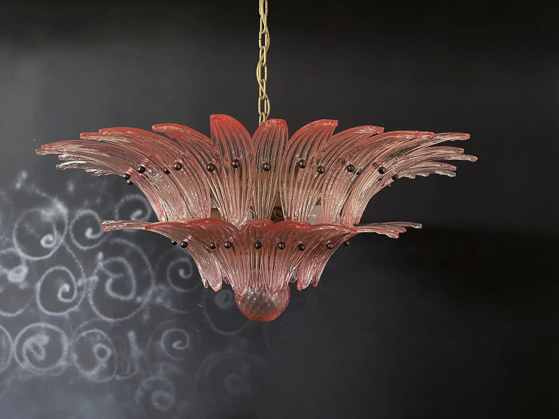 Murano Lysekrone – 58 Rosa Palmeglass – detalj 6 – Murano Classics