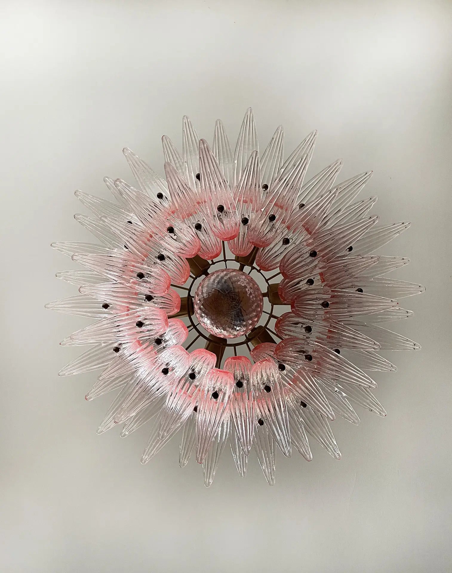 Murano Lysekrone – 58 Rosa Palmeglass – detalj 2 – Murano Classics