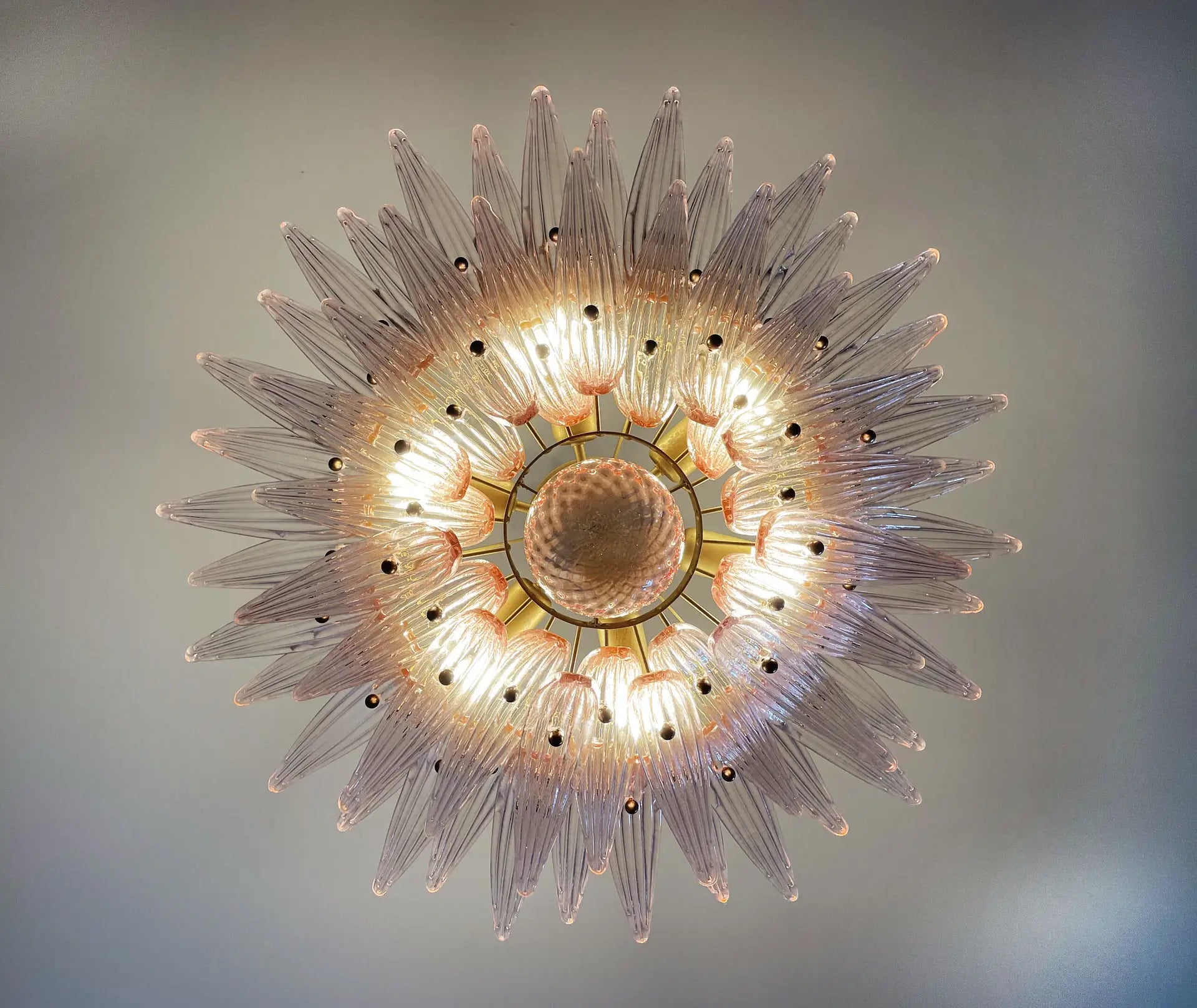 Murano Lysekrone – 58 Rosa Palmeglass – detalj 8 – Murano Classics