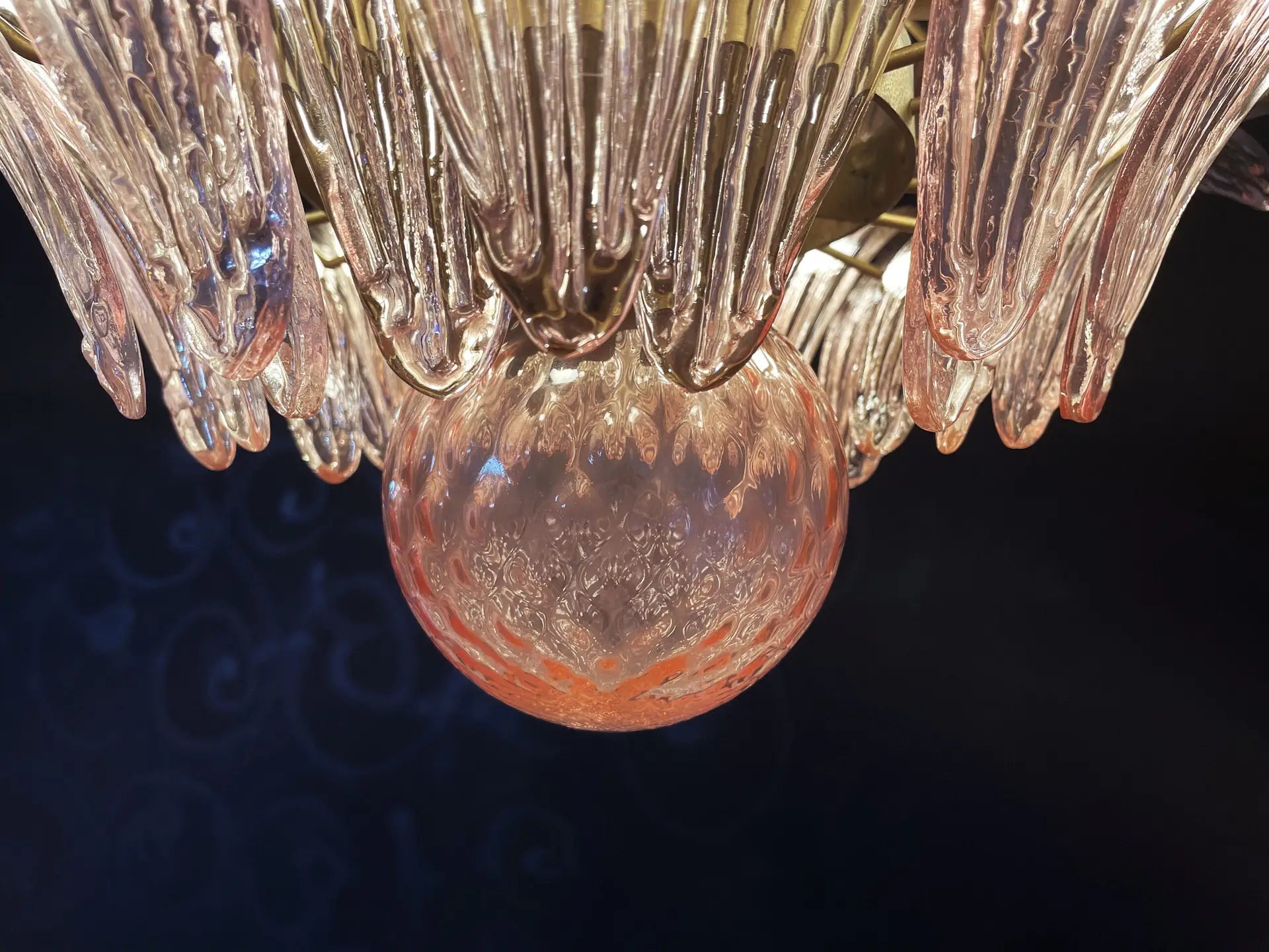 Murano Lysekrone – 58 Rosa Palmeglass – detalj 7 – Murano Classics