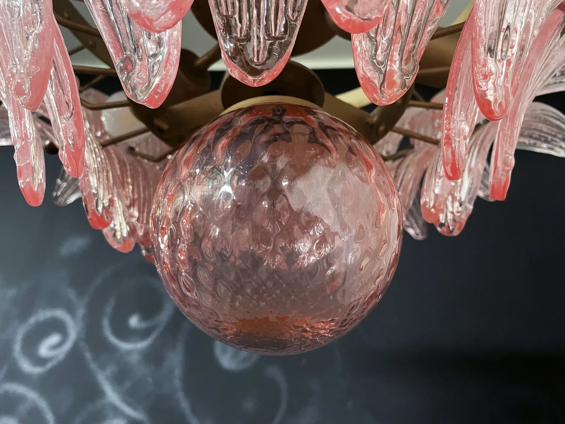 Murano Lysekrone – 58 Rosa Palmeglass – detalj 4 – Murano Classics