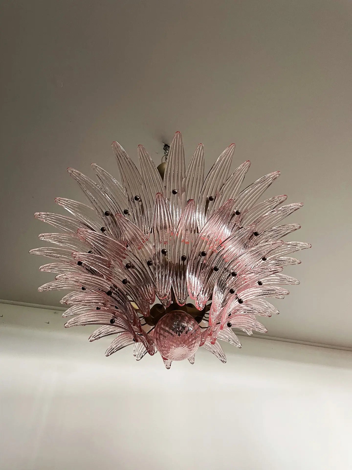 Murano Lysekrone – 58 Rosa Palmeglass – detalj 11 – Murano Classics