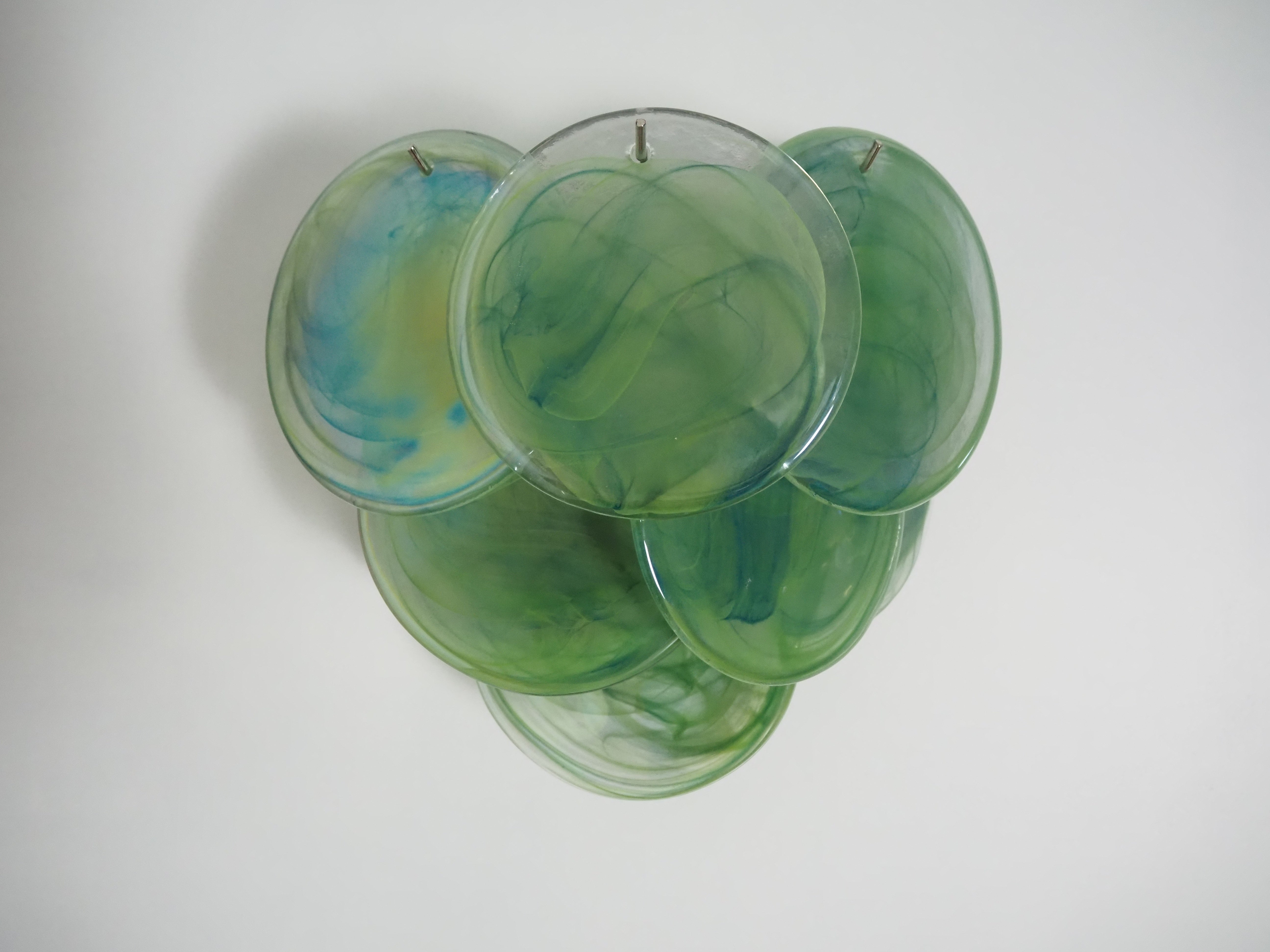 Murano Vegglampe – 10 Alabaster Grønne Diskglass – 2 stk – detalj 5 – Murano Classics