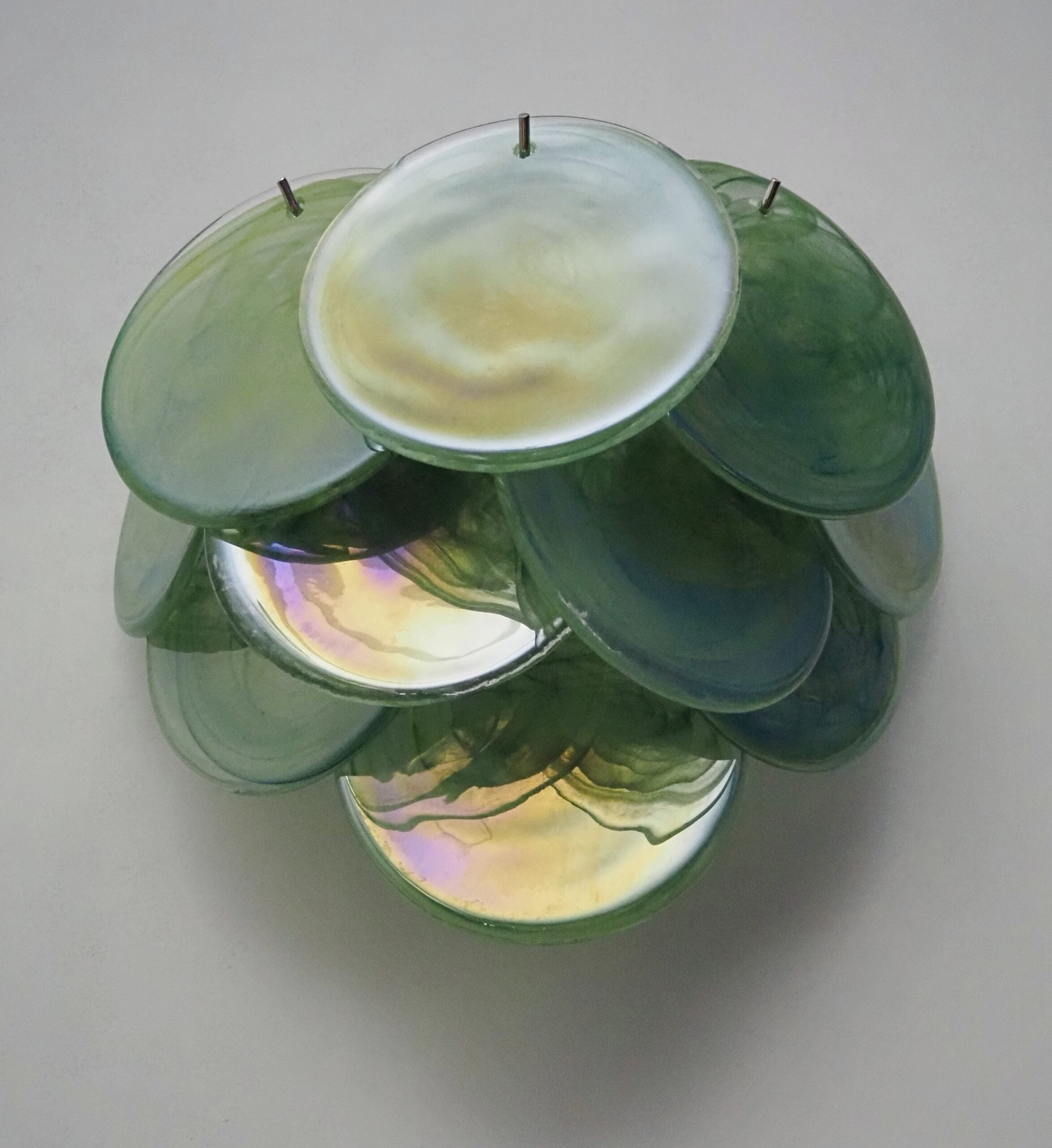 Murano Vegglampe – 10 Alabaster Grønne Diskglass – 2 stk – detalj 3 – Murano Classics