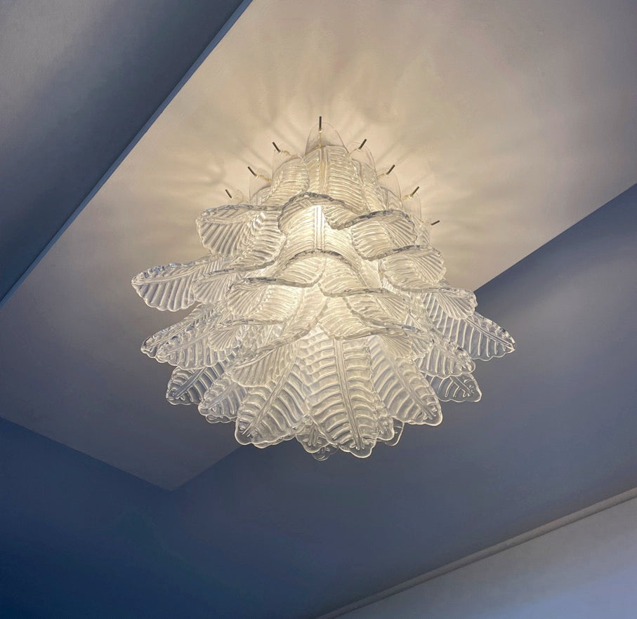 Murano Lysekrone – 32 Klare Felciglass – detalj 4 – Murano Classics