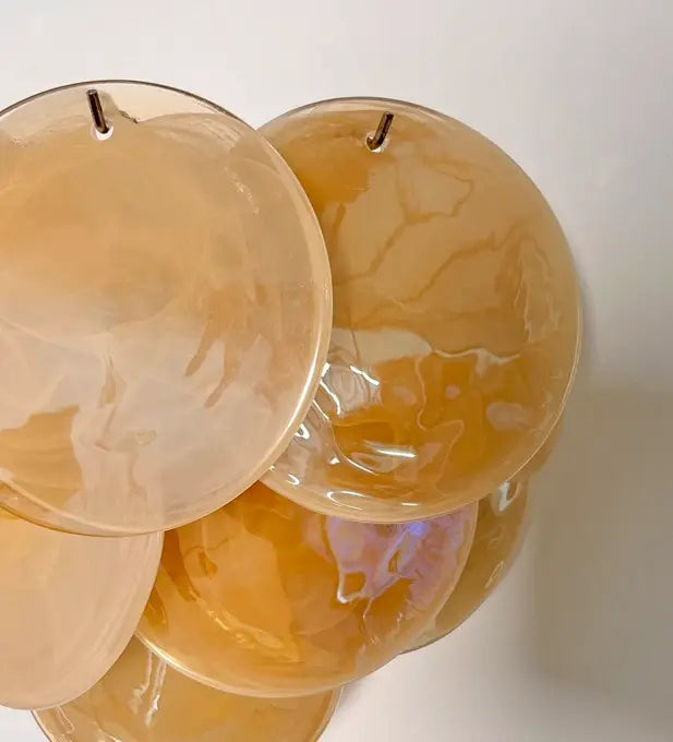 Murano Vegglampe – 10 Alabaster Gull Diskglass – 2 stk – detalj 2 – Murano Classics