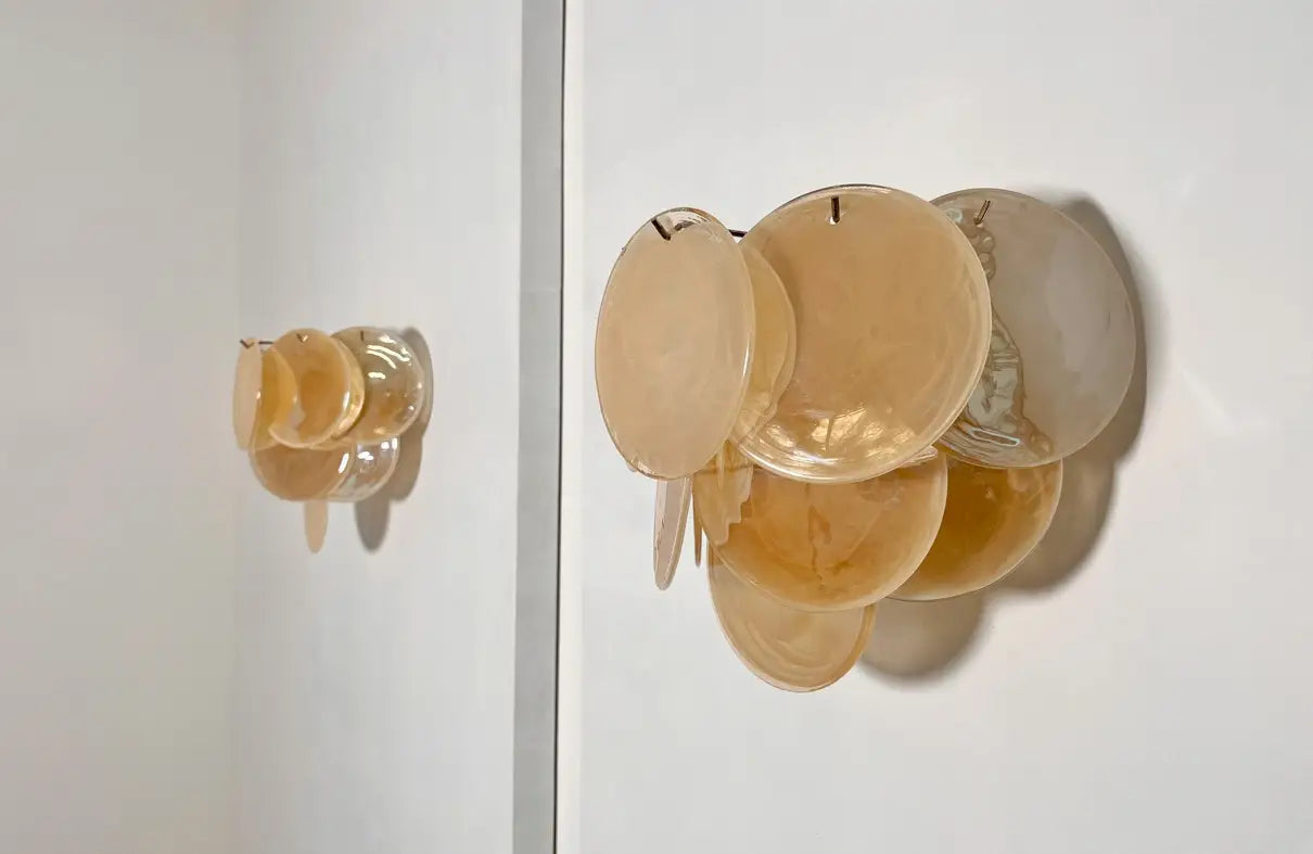 Murano Vegglampe – 10 Alabaster Gull Diskglass – 2 stk – detalj 3 – Murano Classics