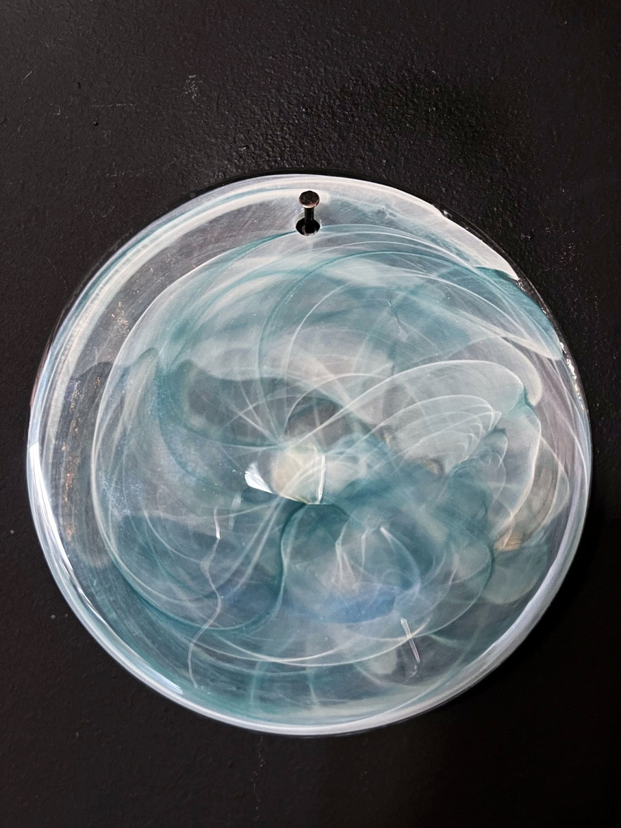 Murano Lysekrone – 57 Blå Alabaster Diskglass – detalj 6 – Murano Classics