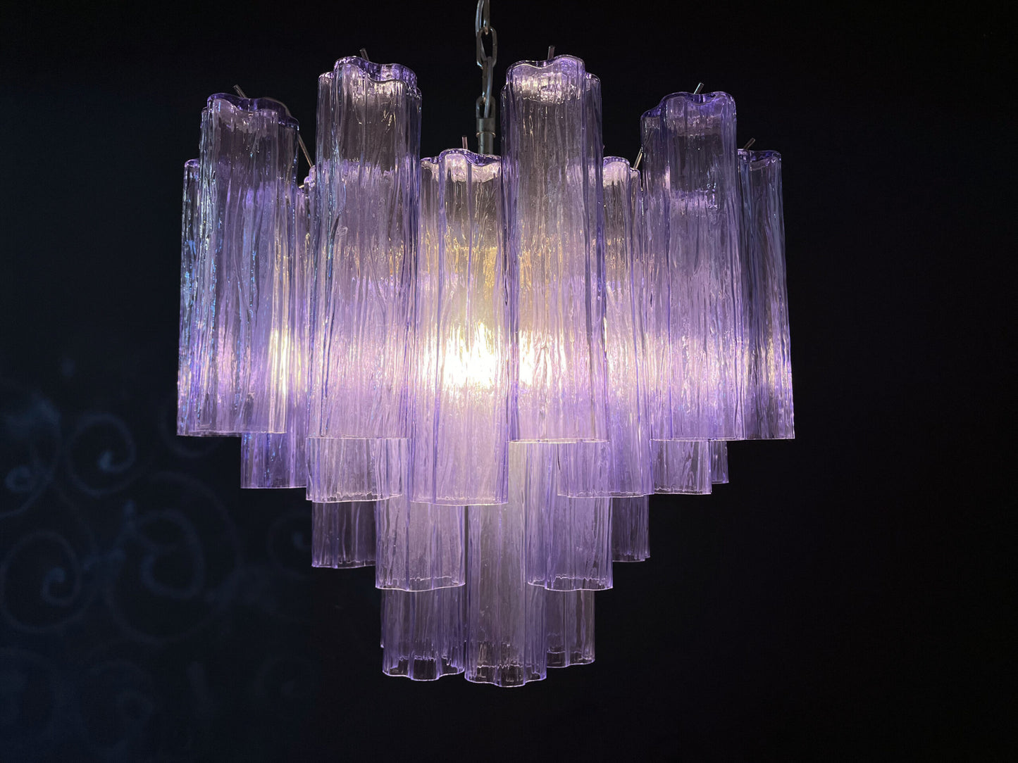 Murano Chandelier | 36 Purple Glass tube