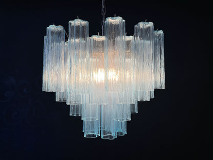 Murano Chandelier | 36 Blue Glass tube