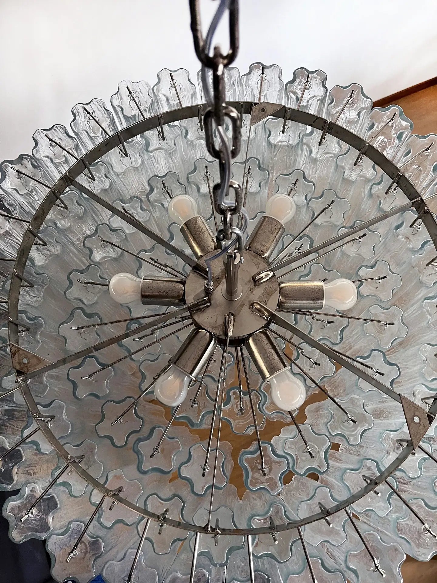 Murano Lysekrone – 101 Klare Glassrør – detalj 4 – Murano Classics