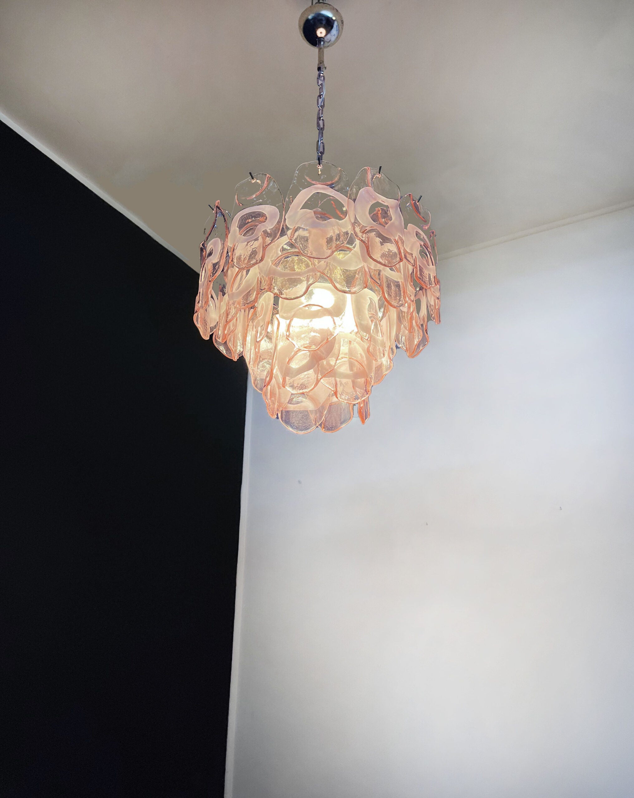 Murano Lysekrone – 36 Rosa Crostoliglass – detalj 4 – Murano Classics
