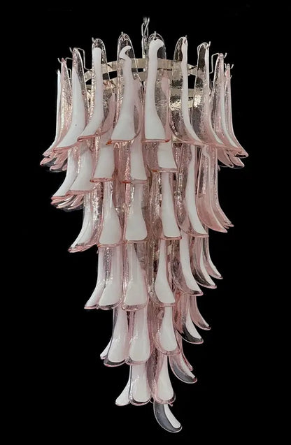 Murano Chandelier | 83 Pink cone leaf glass