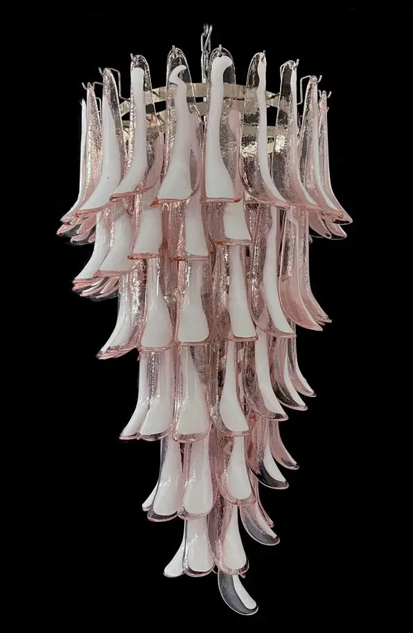 Murano Lysekrone – 83 Rosa Konglebladglass – detalj 3 – Murano Classics