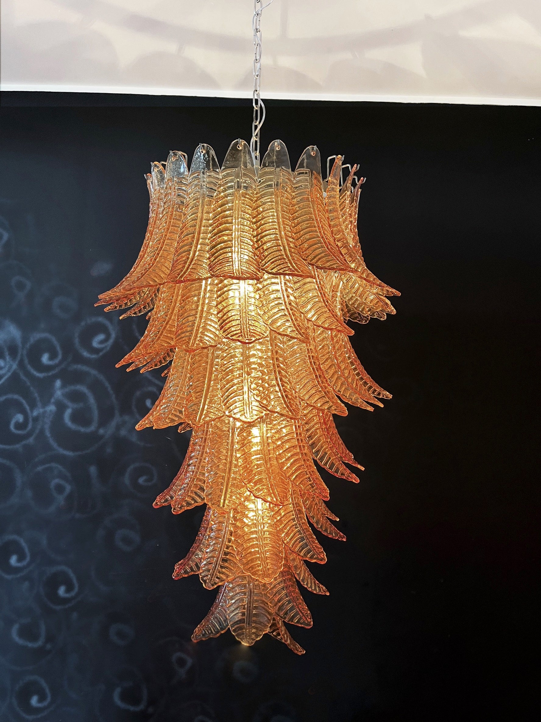 Murano Lysekrone – 83 Gule Felciglass – detalj 4 – Murano Classics