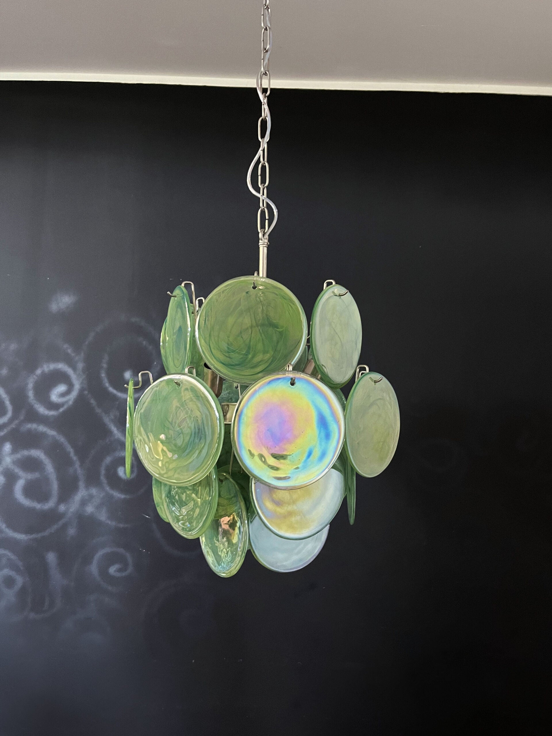 Murano Lysekrone – 24 Grønne Glassdisker – detalj 7 – Murano Classics