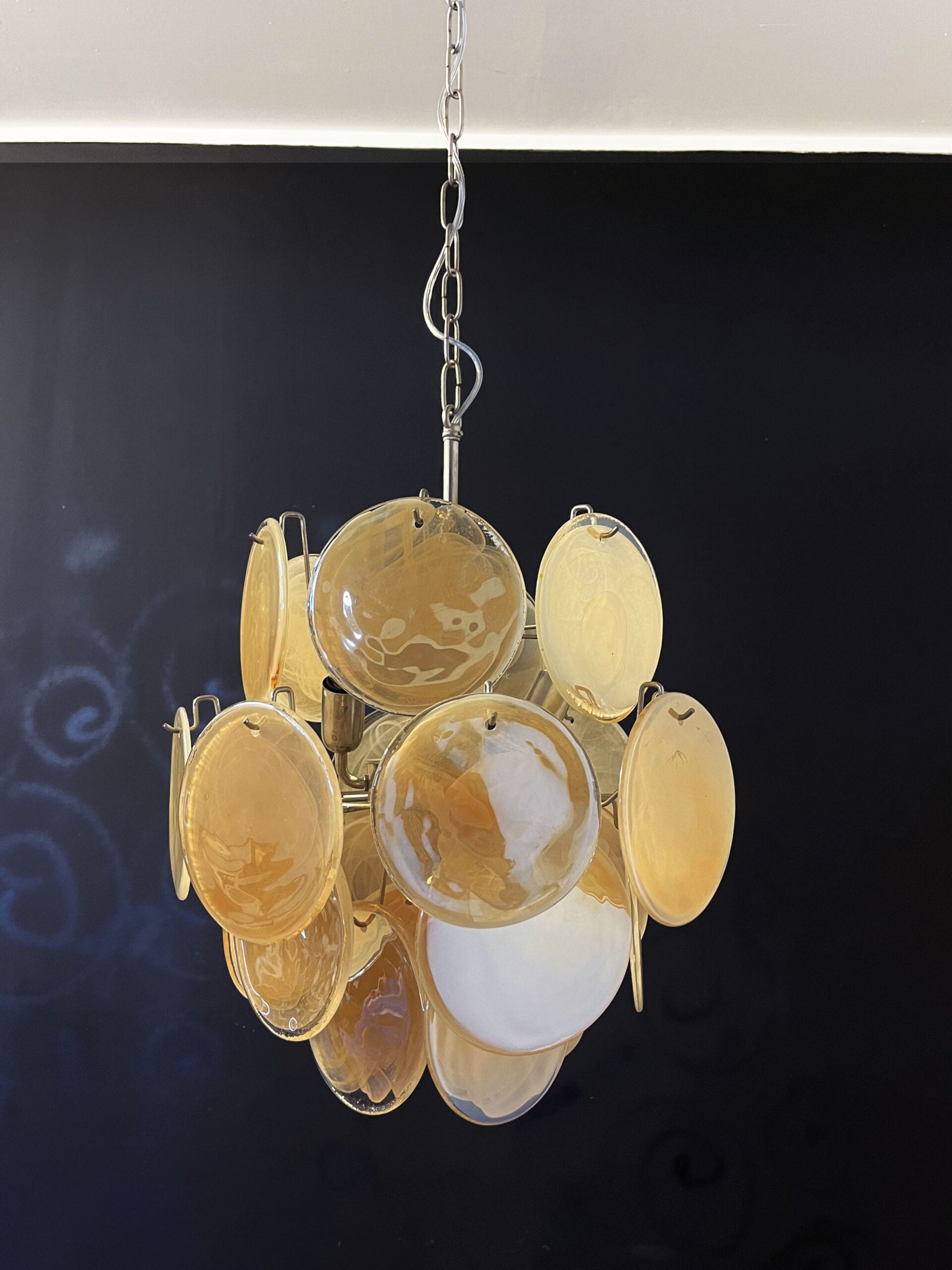 Murano Lysekrone – 24 Gule Glassdisker – Murano Classics