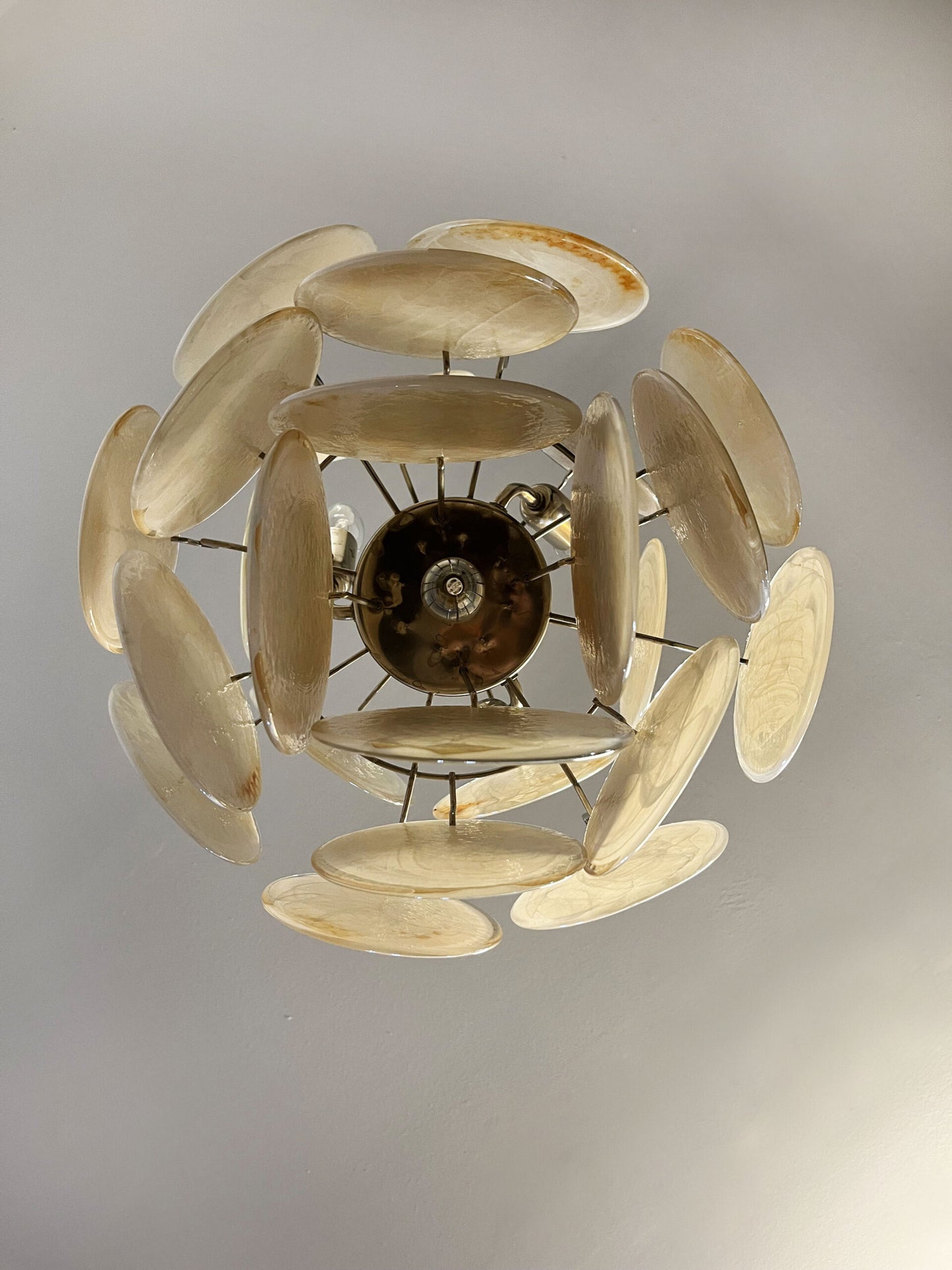 Murano Lysekrone | 24 Gule Glassdisker