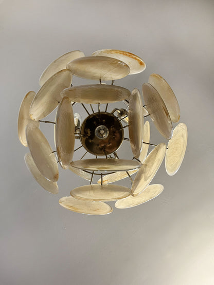 Murano Lysekrone | 24 Gule Glassdisker