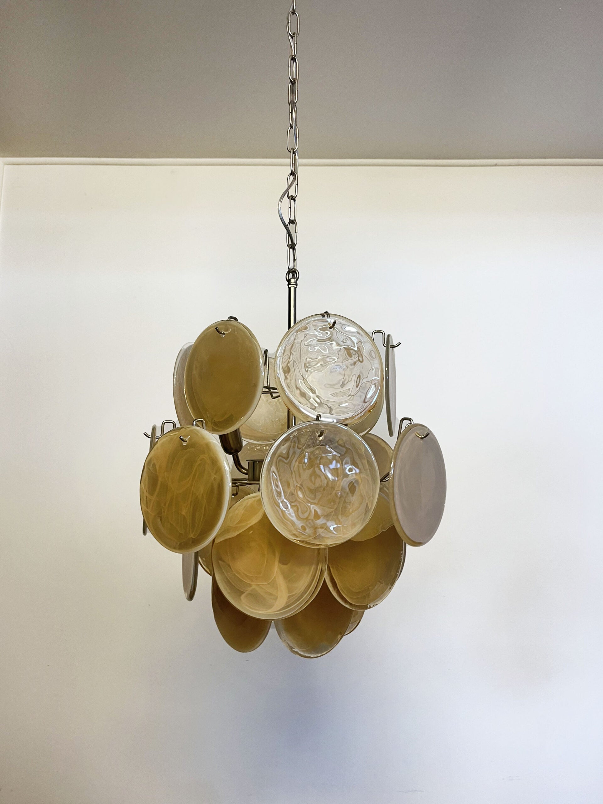 Murano Lysekrone – 24 Gule Glassdisker – detalj 7 – Murano Classics