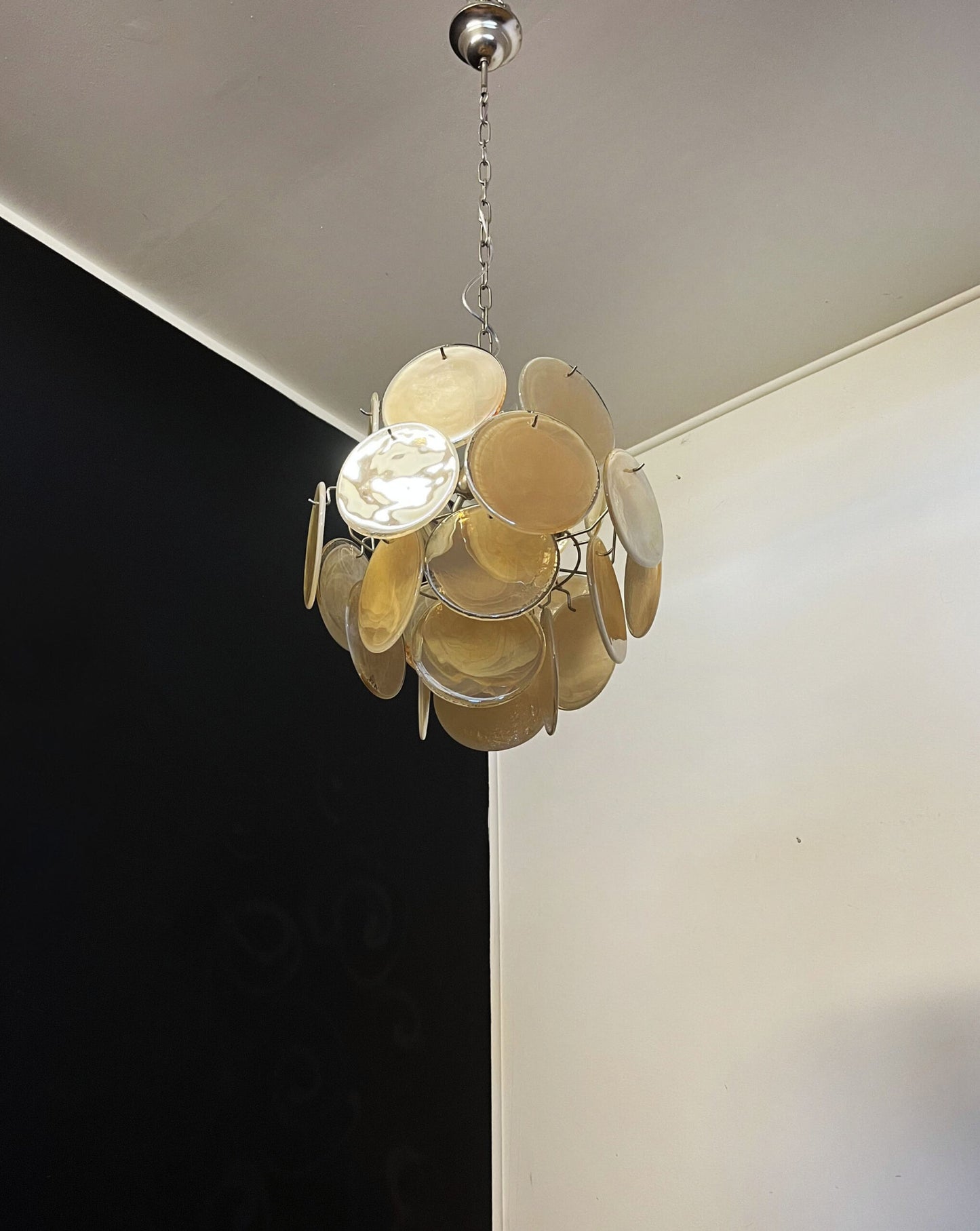 Murano Lysekrone | 24 Gule Glassdisker