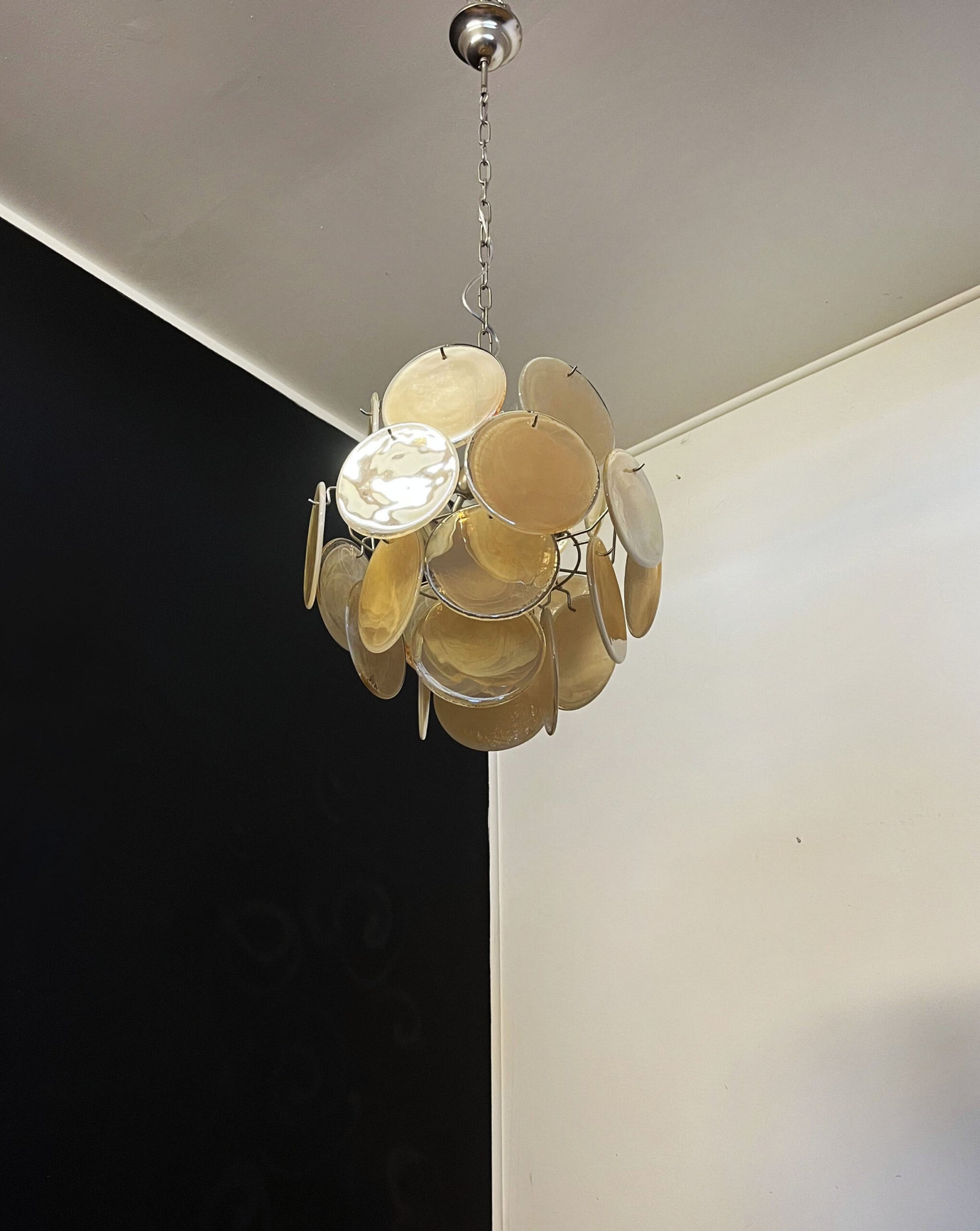 Murano Lysekrone | 24 Gule Glassdisker