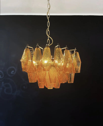 Murano Chandelier | 56 Yellow polyhedral glasses