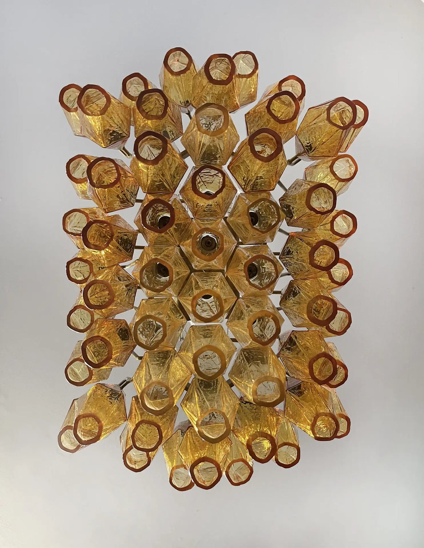 Murano Chandelier | 56 Yellow polyhedral glasses