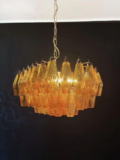 Murano Chandelier | 56 Yellow polyhedral glasses