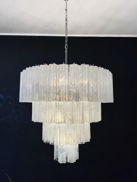 Murano Chandelier | 78 White Alabaster Glass Tubes