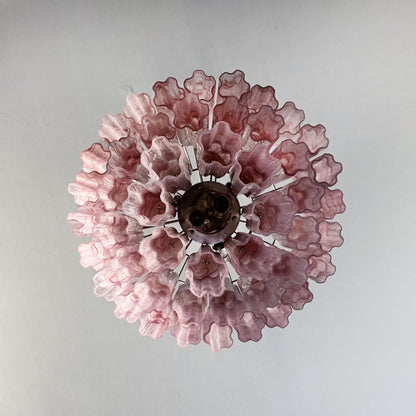 Murano Chandelier | 48 Pink Alabaster Glass tube