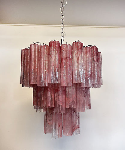 Murano Chandelier | 48 Pink Alabaster Glass tube