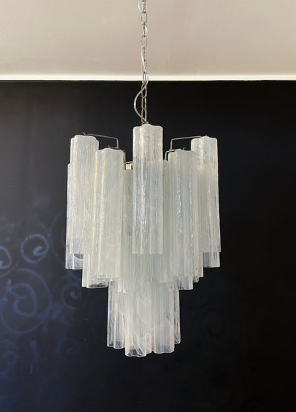 Murano Chandelier | 30 White Glass Tubes