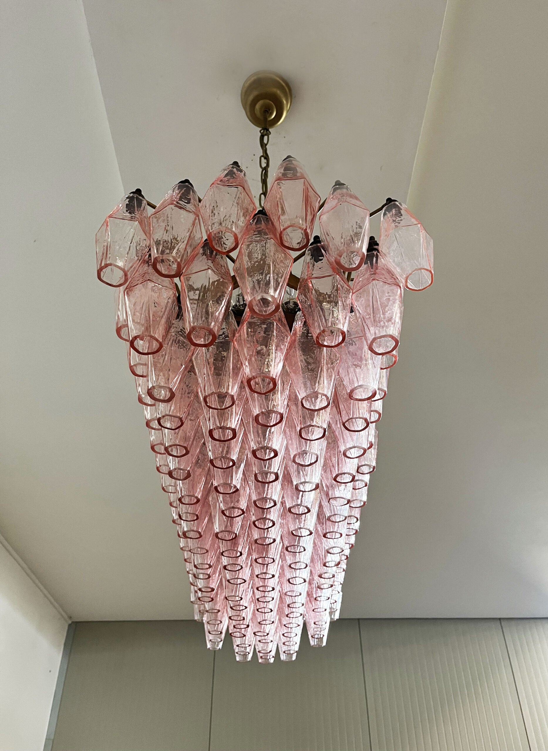 Murano Lysekrone – 138 Rosa Poliedriglass – detalj 5 – Murano Classics