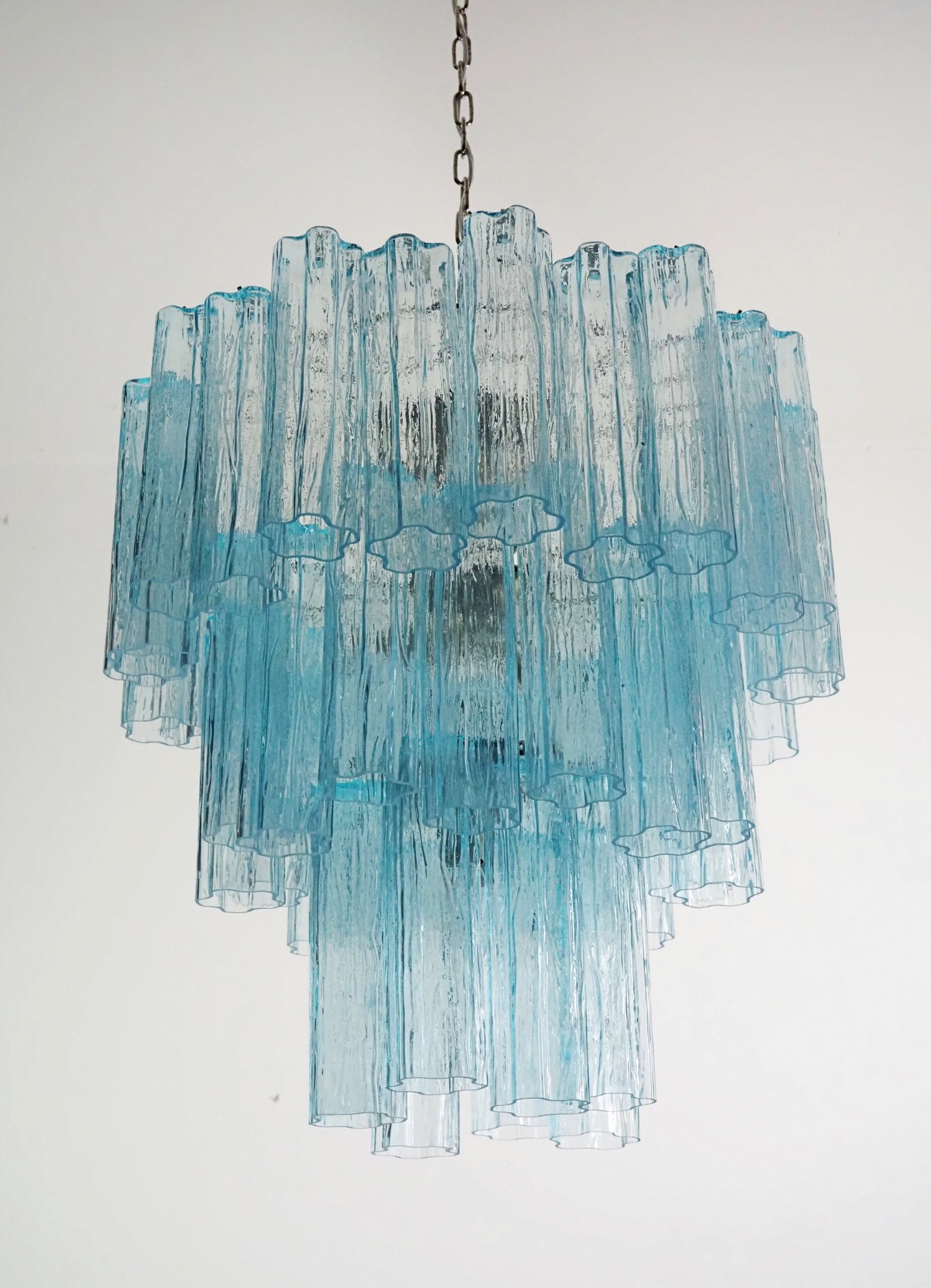 Murano Lysekrone – 48 Blå Glassrør – detalj 2 – Murano Classics