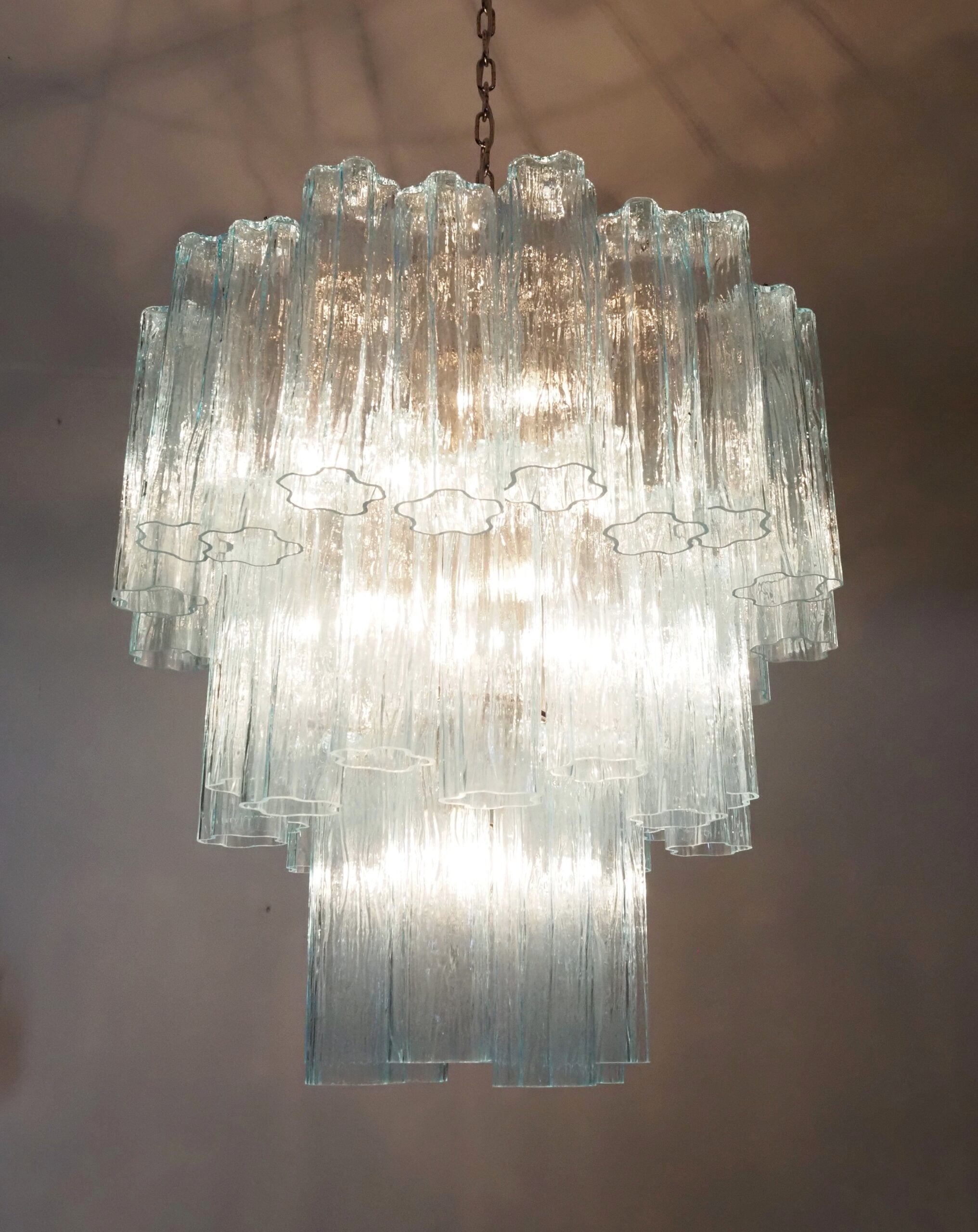 Murano Lysekrone – 48 Blå Glassrør – detalj 6 – Murano Classics