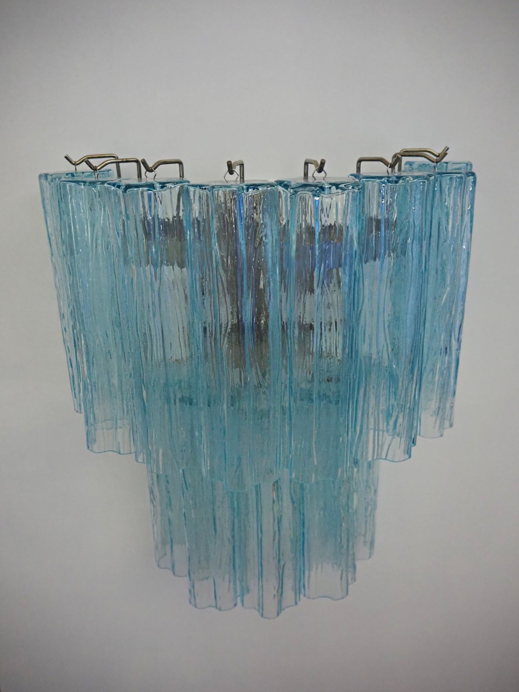 Murano Vegglampe – 13 Blå Glassrør – 2 stk – detalj 2 – Murano Classics