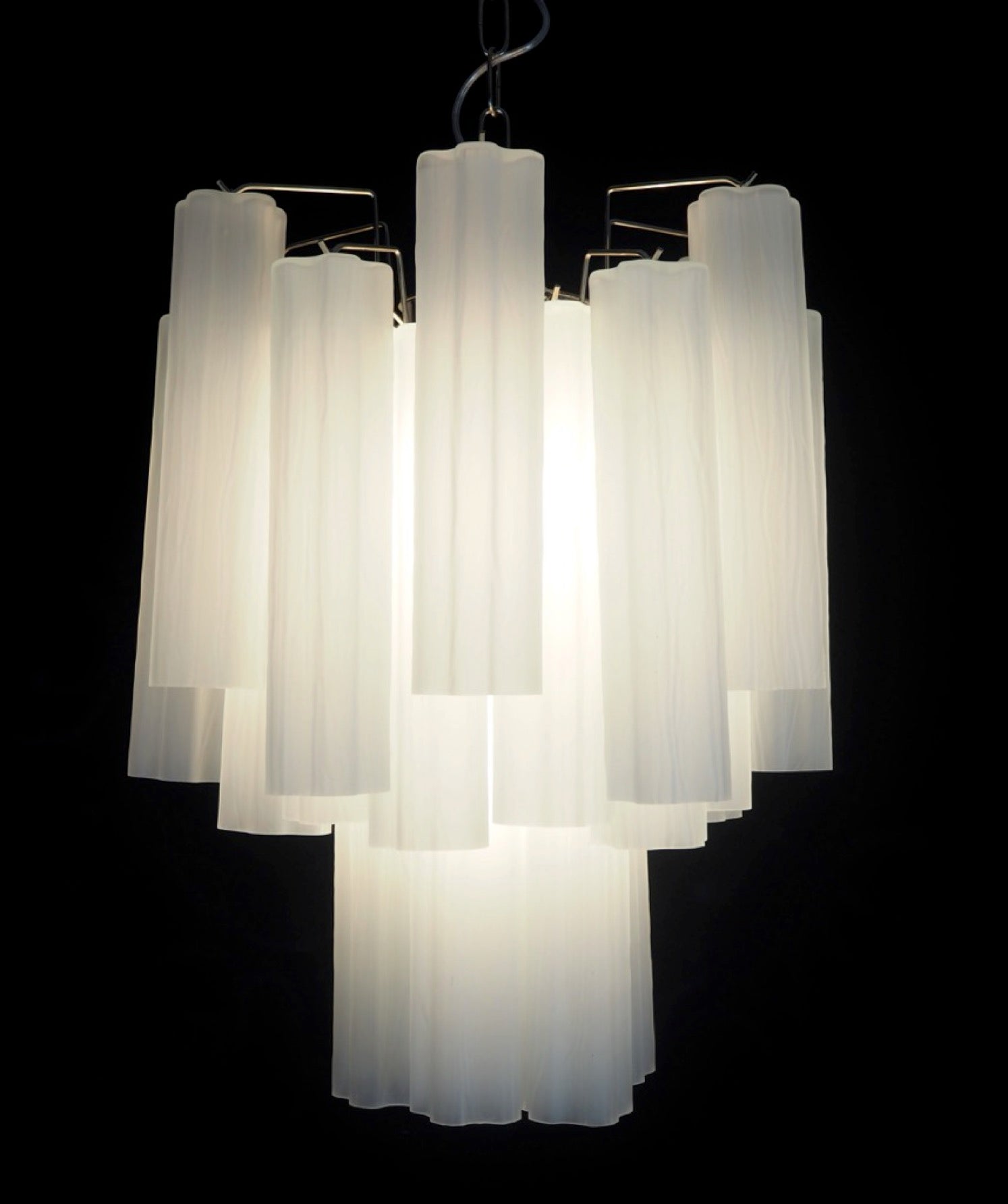 Murano Lysekrone | 30 Alabaster hvit Rørglass